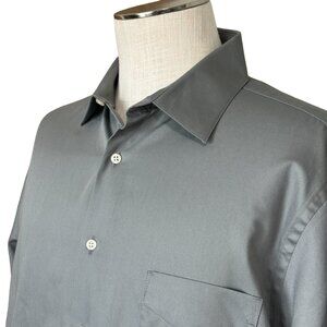 Van Heusen Lux Sateen Dress Shirt - Size 17 32/33 XL - Gray